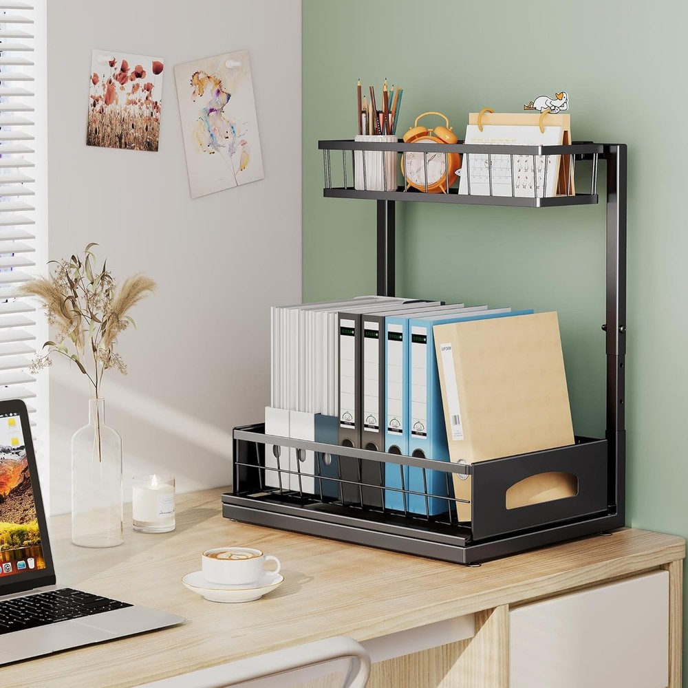 Under Sink Organizer 2 Pack Cabinet Organizer Kitchen Height Adjustable Pull Out