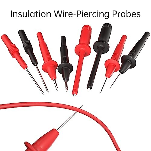 Silicone Multimeter Test Leads Kit with Replaceable Wire Piercing Probes 25PCS