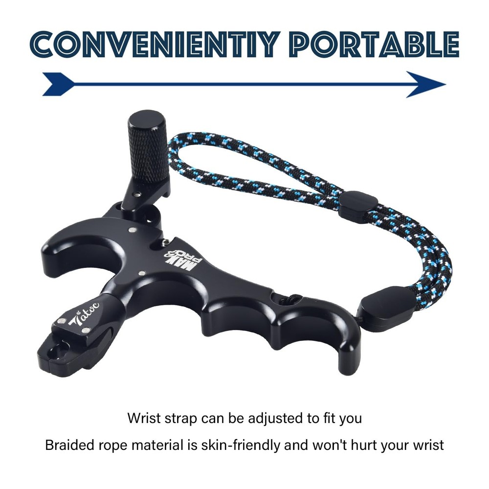 Bow Release Thumb Archery 360° Rotatable Thumb Release for Compound Bow 4 Fin...