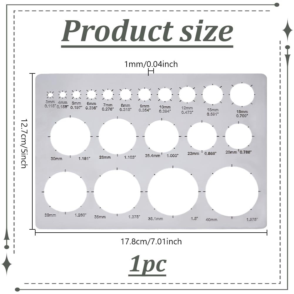 UNICRAFTALE 1Pcs Metal Circle Templates Circle Stencil for Drawing Stainless