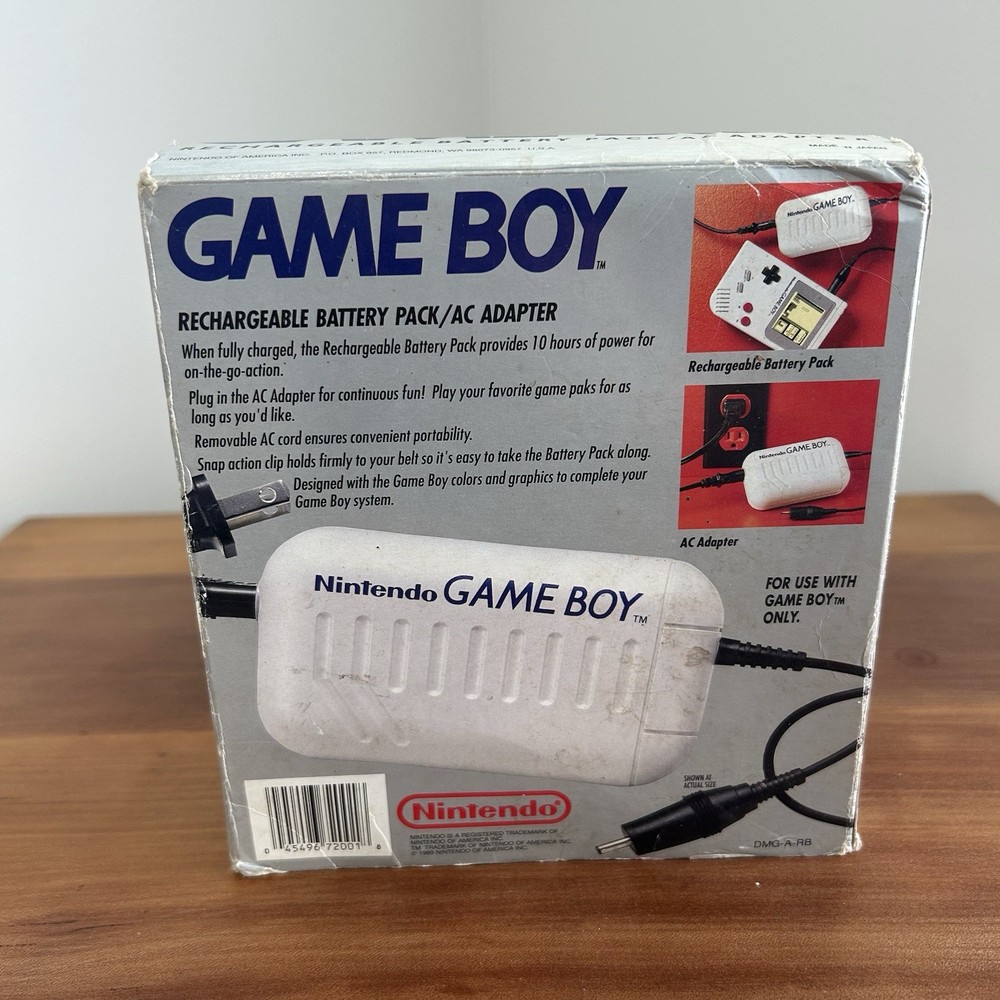 Nintendo Game Boy CIB 1989 Rechargeable Battery Pack AC Adapter Untested