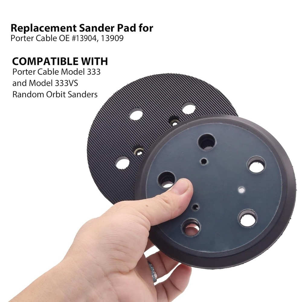 5 Inch 5 Hole Replacement Sander Pad Hook and Loop, 5" Sander Pads for Porter Ca