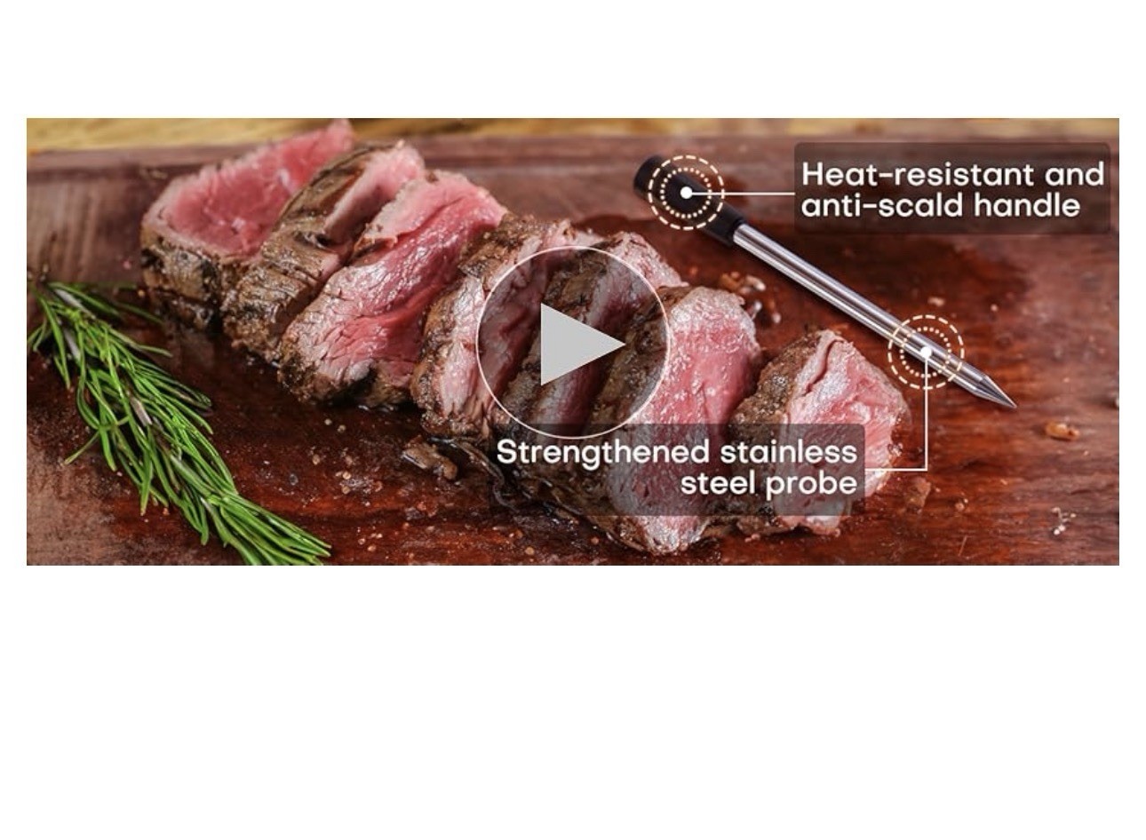 INSMART Wireless Smart Meat Thermometer,330FT Bluetooth Range,100% Waterproof