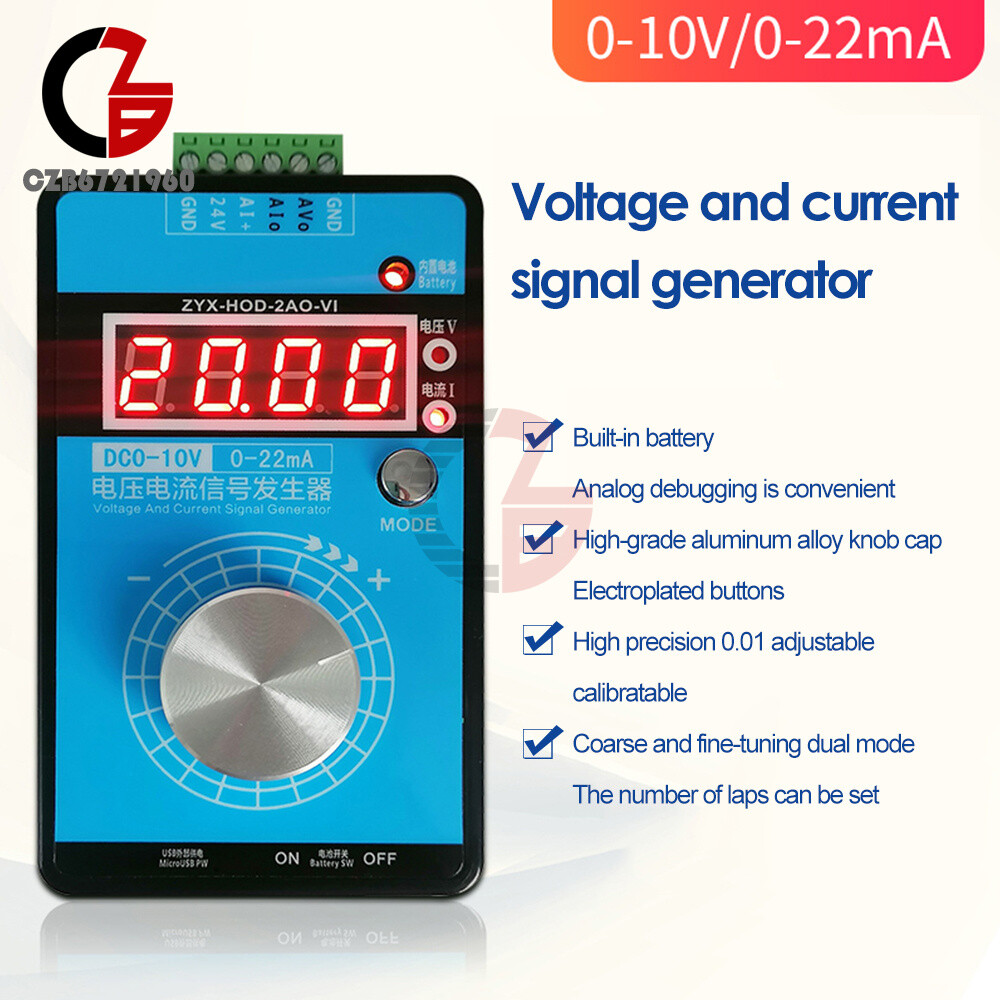 Handheld 0-5V-10V Voltage 0-4-20mA Current Signal Generator Process Calibrator