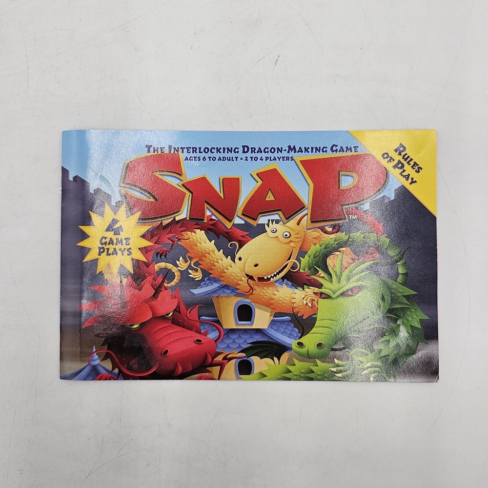 SNAP. Gamewright, Ages 6 and Up, 4 Games Interlocking Dragon Making Game- NICE!!
