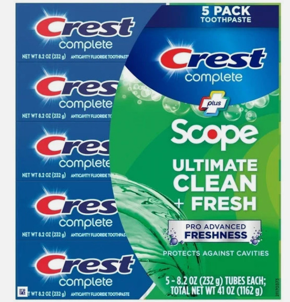 Crest Complete Toothpaste Plus Scope Advanced Active Foam, Striped, 8.2 oz