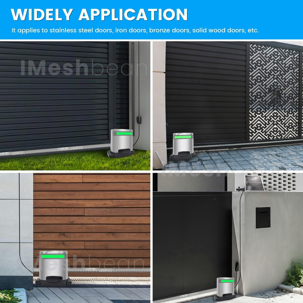 1800LBS Automatic Sliding Gate Opener Rack Driven APP+Keypad+4 Remote Controls