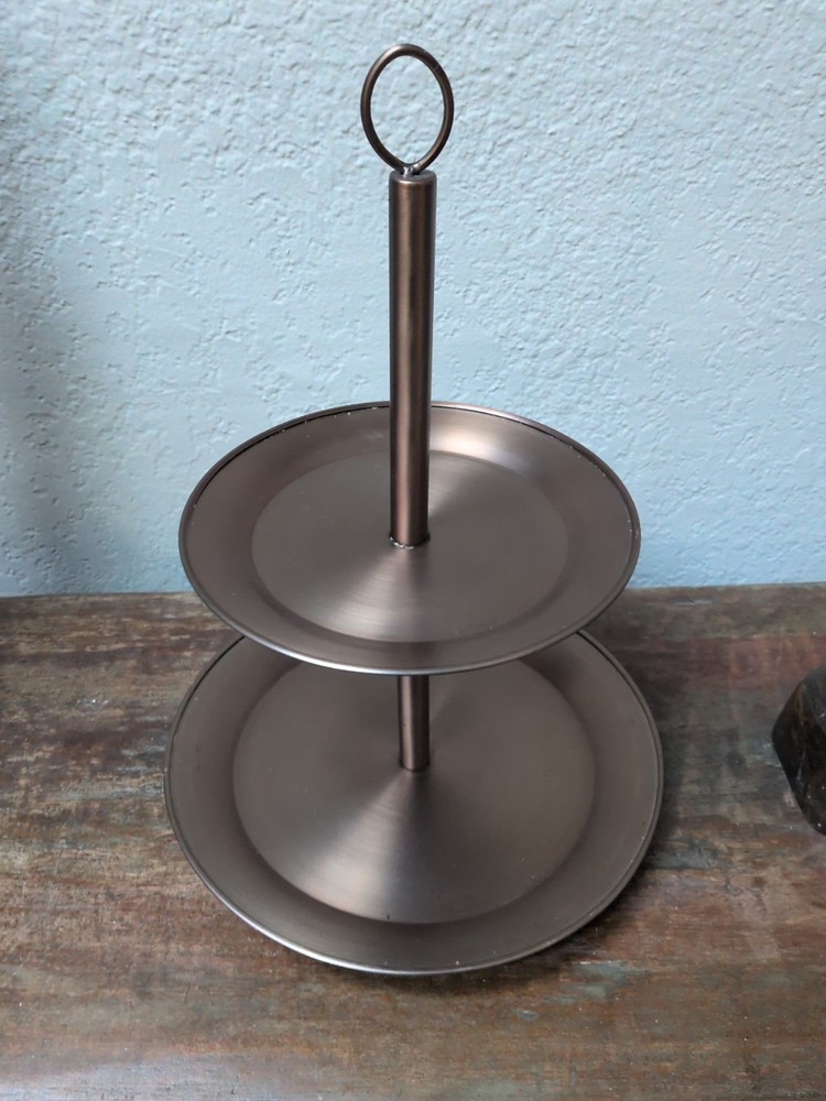 2 Tier Hearth & Hand Copper Circular Metal Server