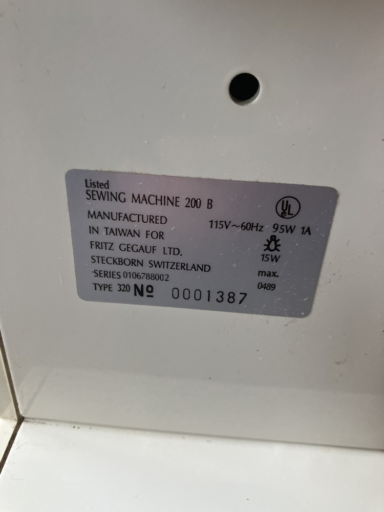 Untested Bernette 320 200 B Sewing Machine No Power Cord