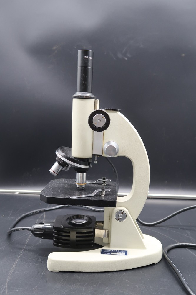 Vtg Lighted Microscope 3 Powers 4X 10X 40X Eagle MFG Model LM180 Works