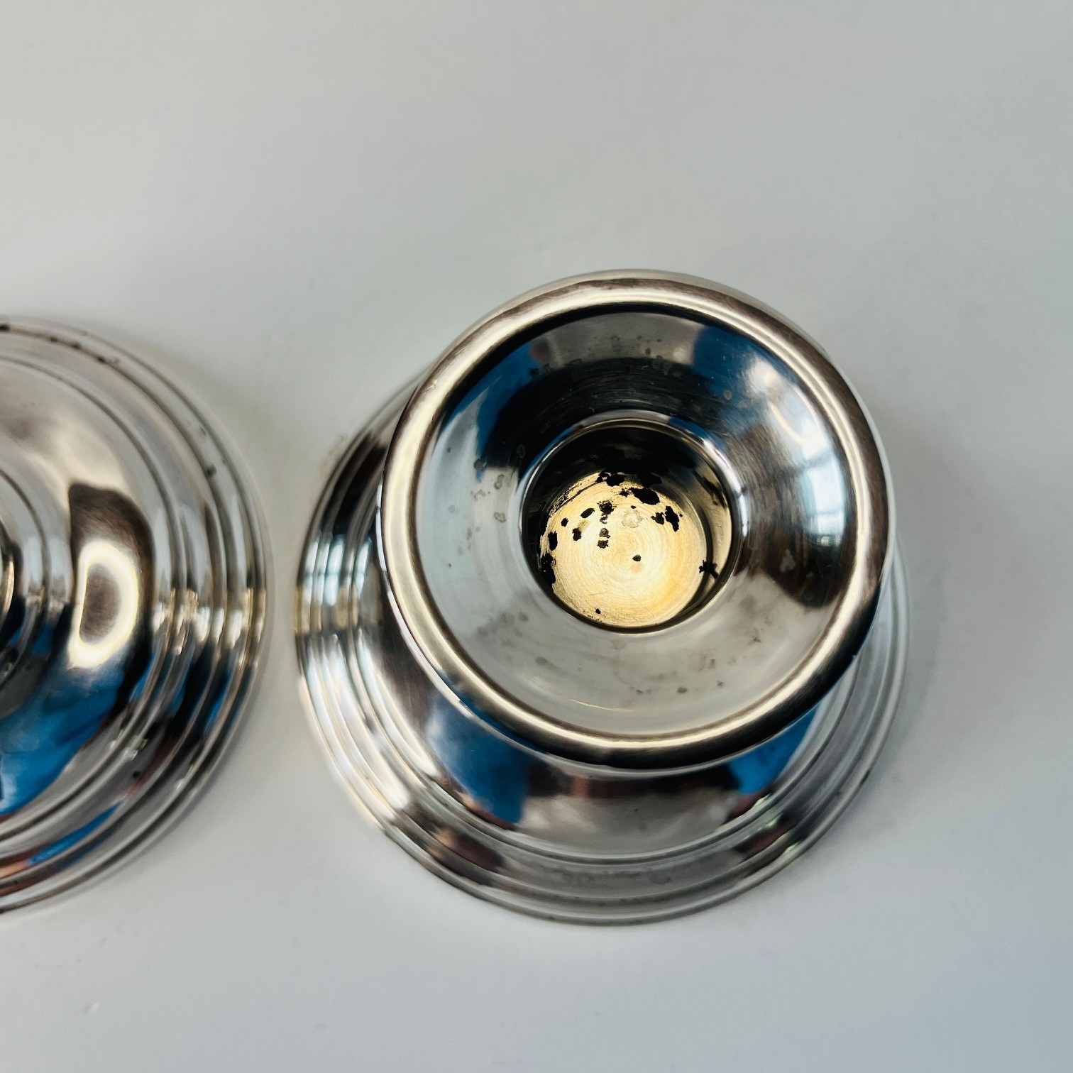 💠 Watrous Mfg. Sterling Weighted Candlesticks Pair Mid Century Classic