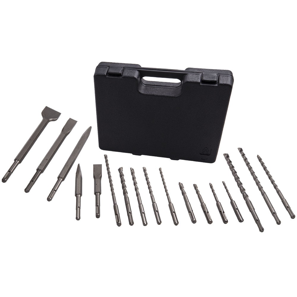17x Rotary Hammer Bits Drill Bit & Chisel Set for SDS Plus Drills NEW US