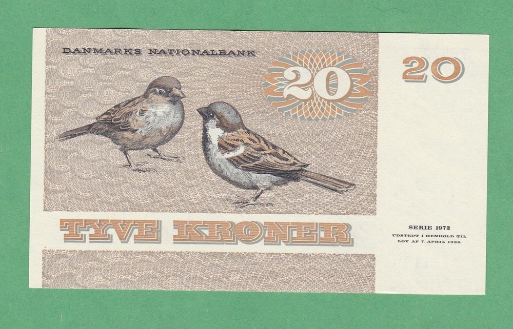 Denmark 20 Kroner Note P-49c (19)81 UNCIRCULATED