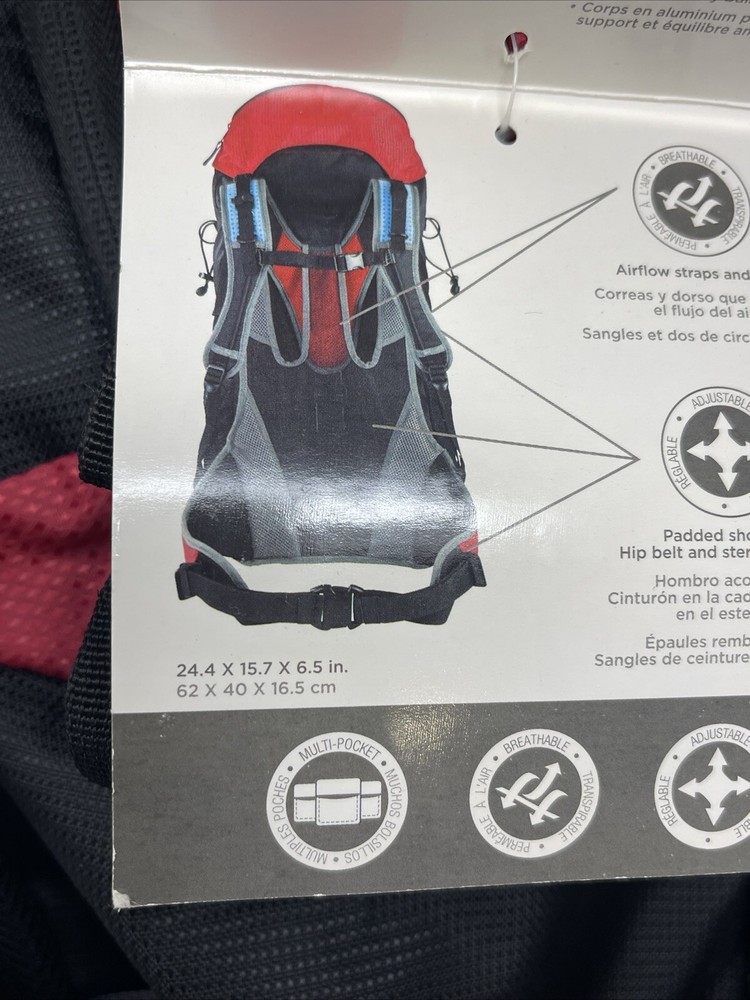 Coleman 20131028 Etesian Technical Backpack 45-Liter Red New