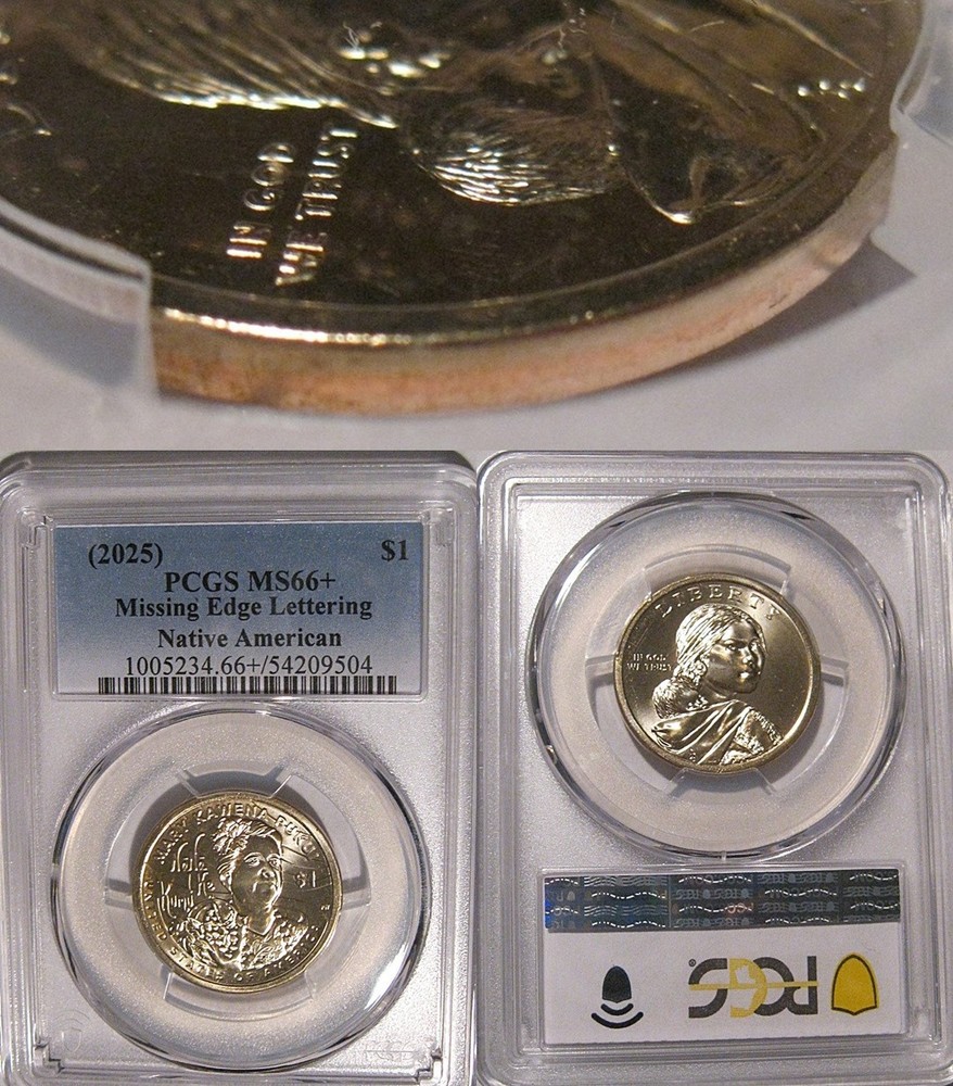 2025 Native Sacagawea Dollar $1 PCGS MS 66 +  MISSING EDGE LETTERING Error