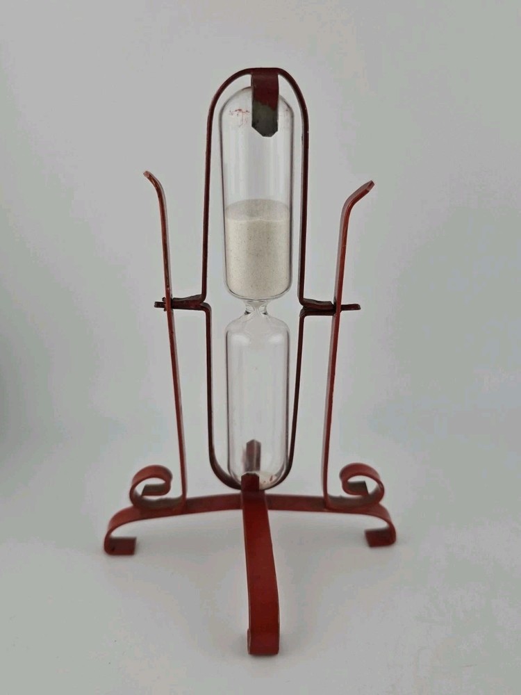 Metal Red Rotating Hourglass