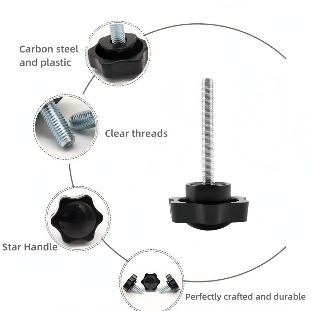 SZHSYJY 2 Set Replacement Arm Adjustment Knobs,Universal Rollator Hand Black