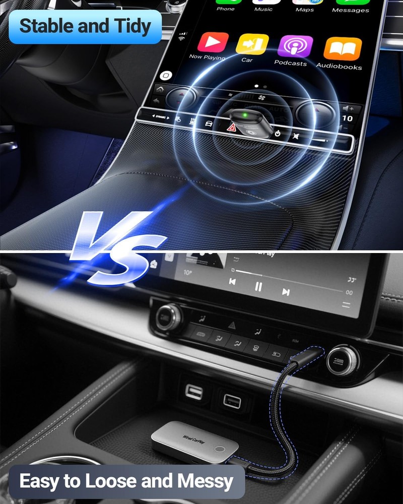 Wireless CarPlay Adapter for Apple iPhone（2026 Upgraded） Mini Design, Convert...