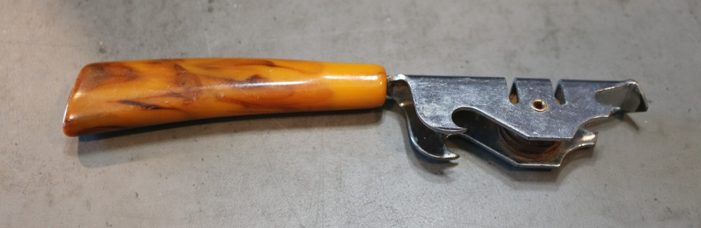 VTG TORTOISE BAKELITE BOTTLE OPENER KNIFE SHARPENER