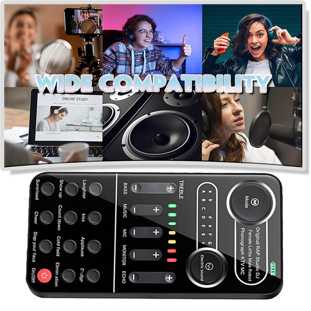 For Microphone Sound Card Portable Mixer with Evading Function 13 Sound Modes