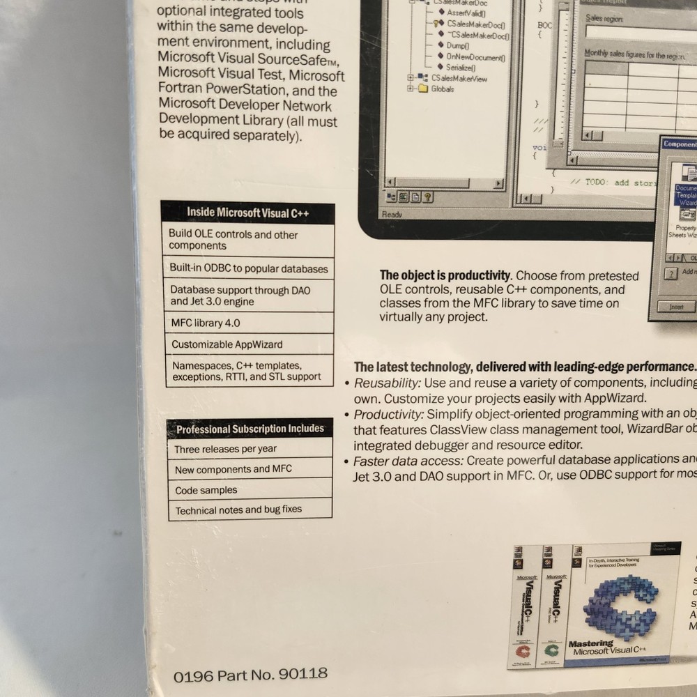 Microsoft Visual C++ Version 4.0 PC CD-ROM for Windows 95/NT 1995 Professional