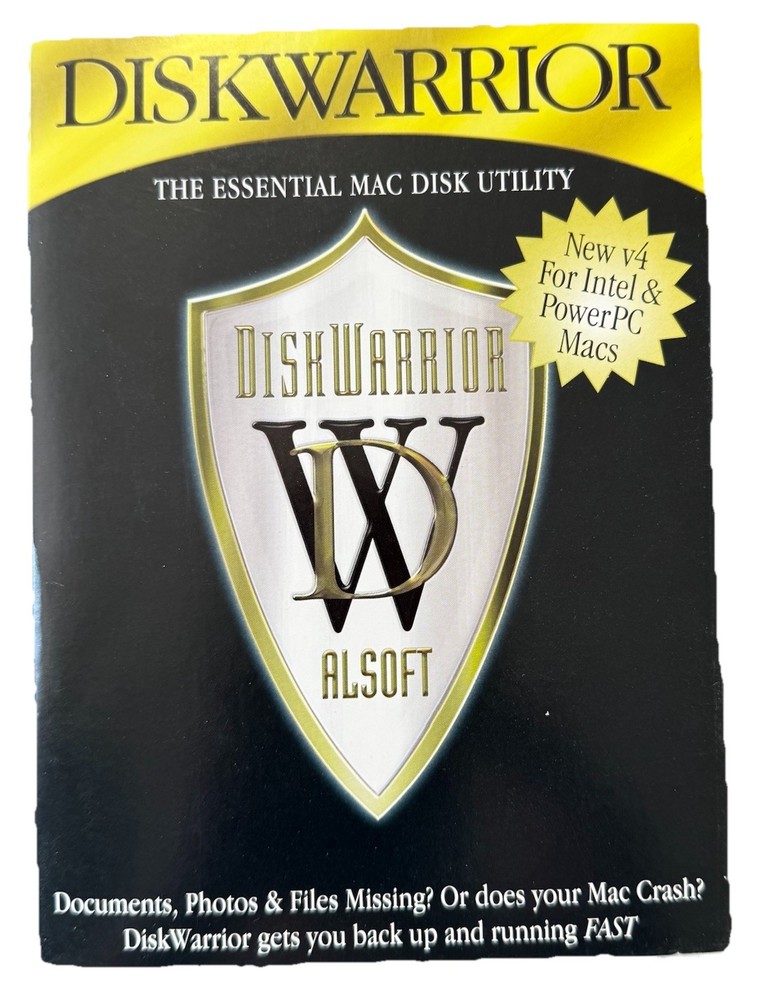 Alsoft DiskWarrior v4 Mac Disk Utility - COMPLETE IN BOX - Rev 1109 MINT CD