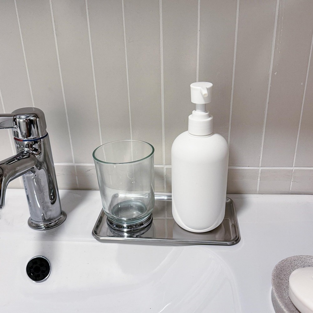 IMEEA Small Silver Tray Rectangular SUS304 Stainless 8" x 4.6" x 0.2",