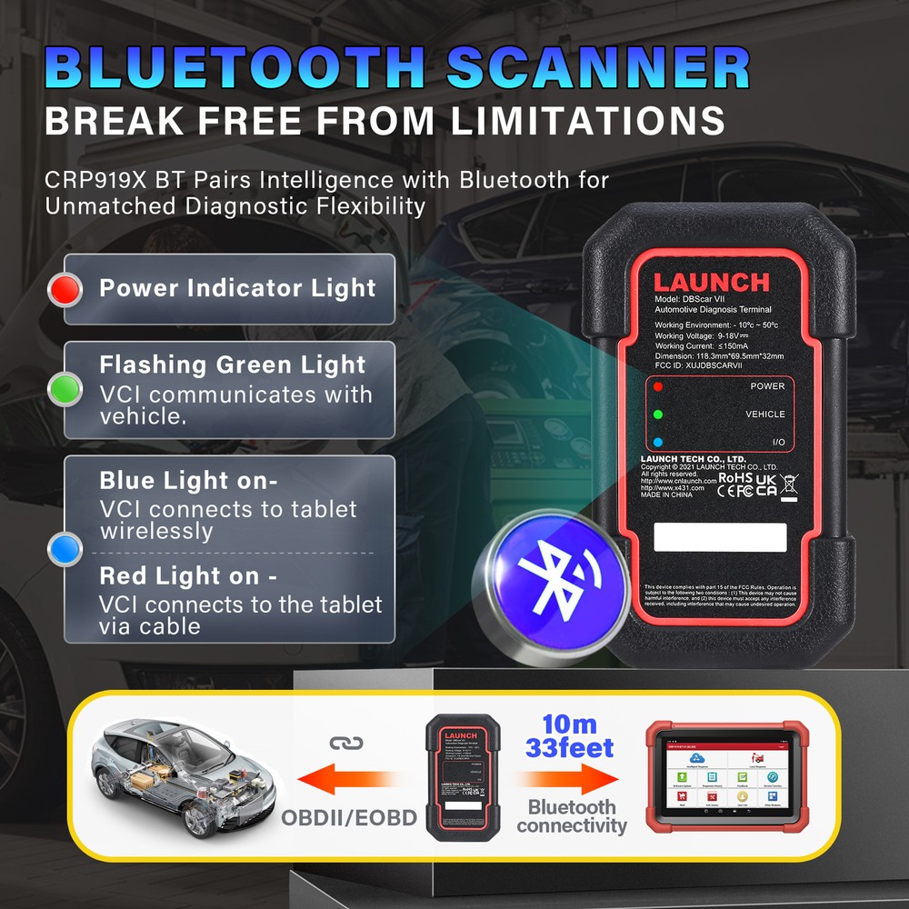 LAUNCH CRP919X BT CRP919E Car Bidirectional Diagnostic Scanner Tool Key Coding