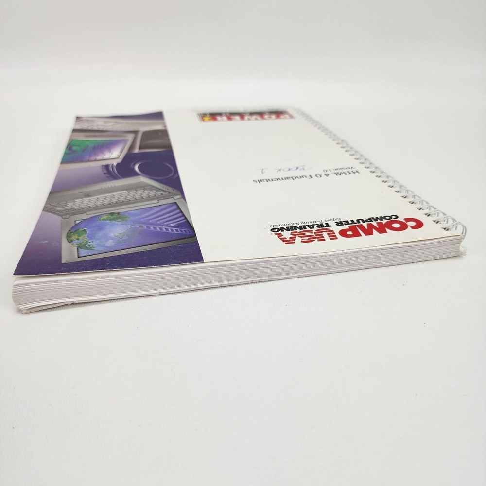 Vintage CompUSA Computer Training Manual HTML 4.0 Intermediate Version 1.0