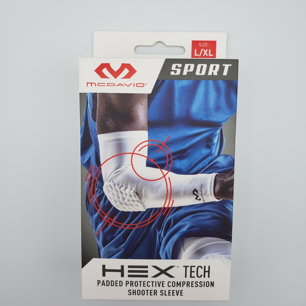McDavid Hex Tech Padded Compression Shooter Sleeve (Small -- XLarge) White