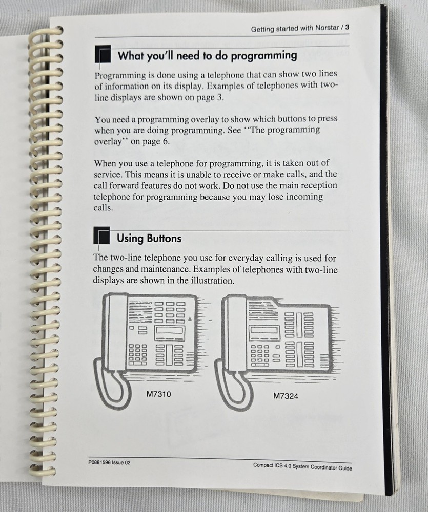 Nortel Norstar Compact ICS 4.0 System Coordinator Guide User Manual Spiralbound