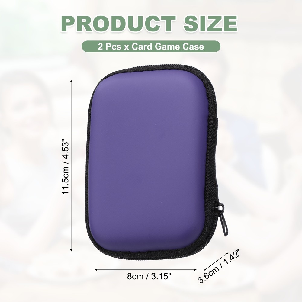 2Pcs Card Game Case, Travel Game Case Compatible, Purple