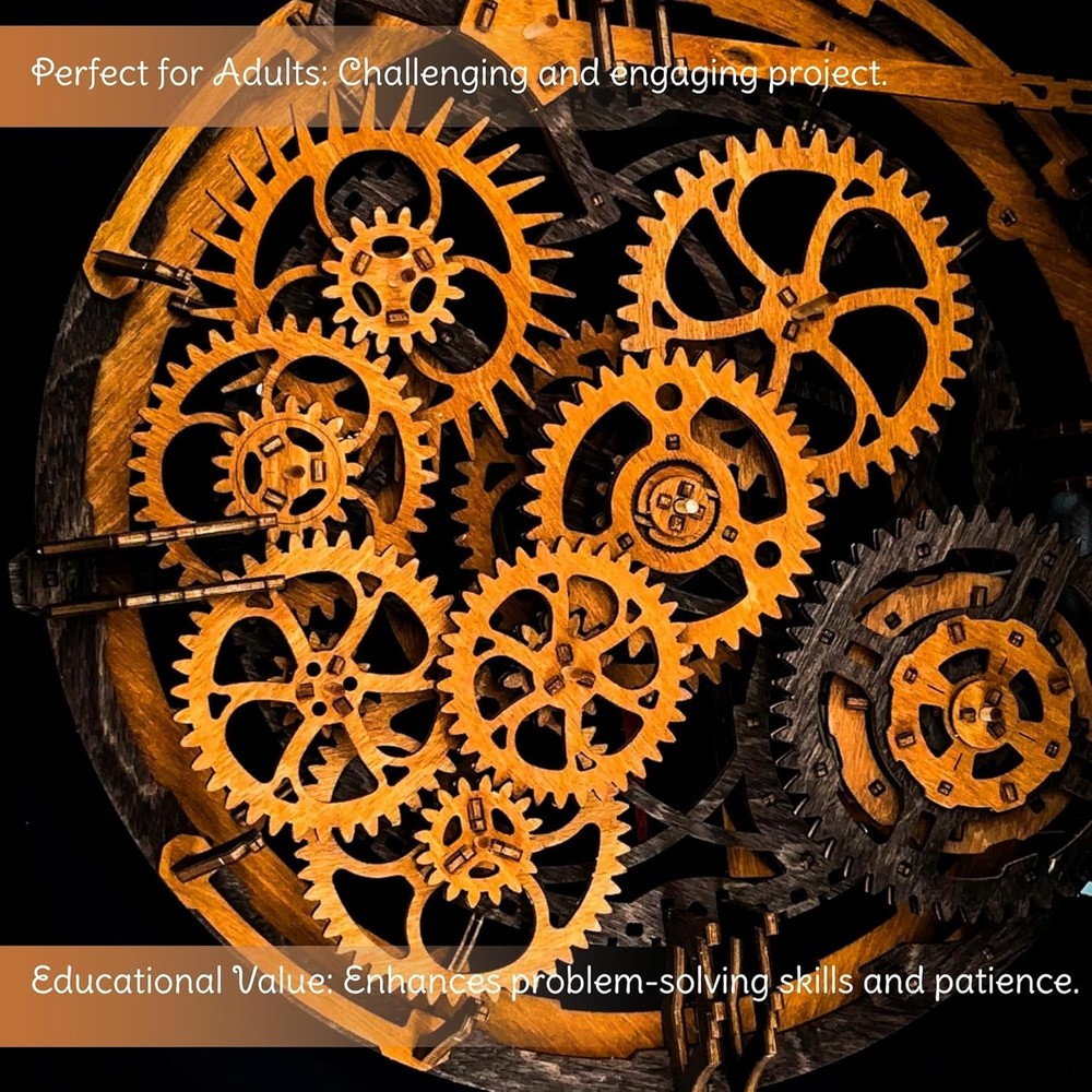 Mechanical Wall Clock Kit for Adults - DIY Steampunk Puzzle