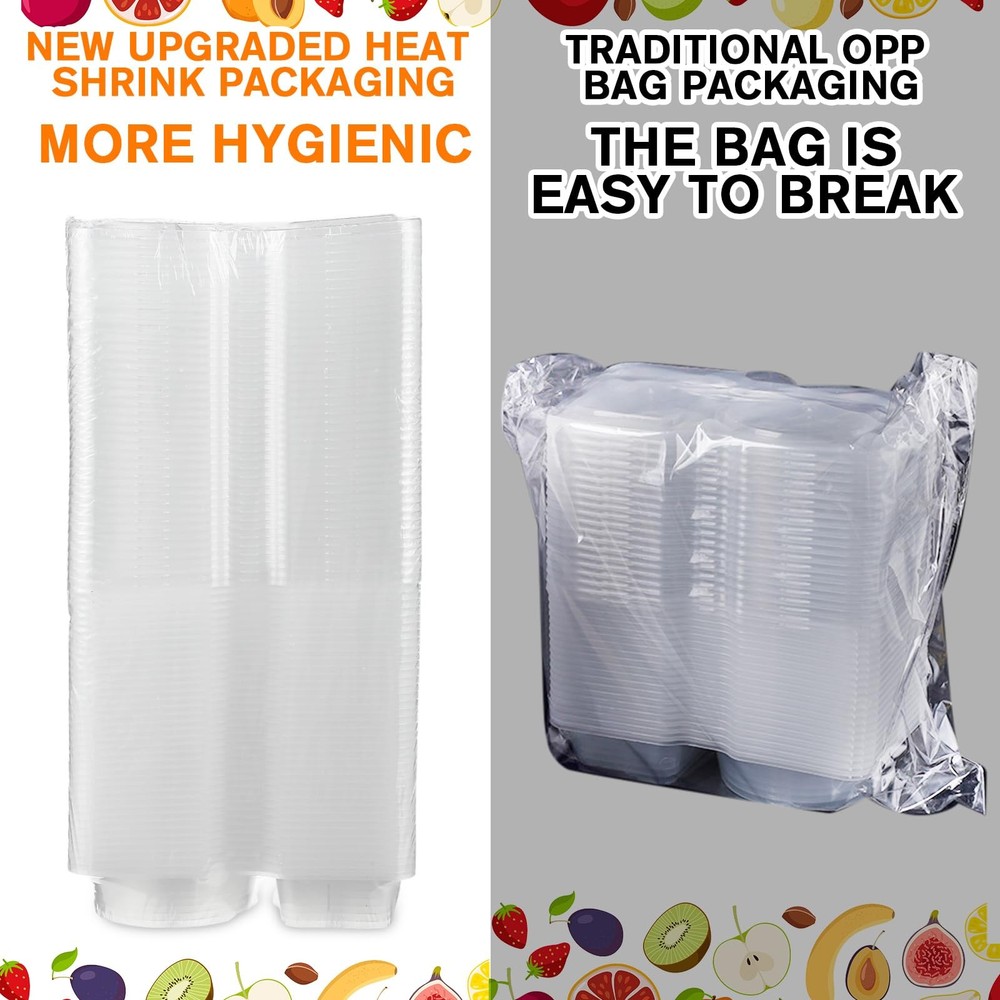 80 Set Double Compartment Snack Containers with Lids & Spoons Packed Individu...