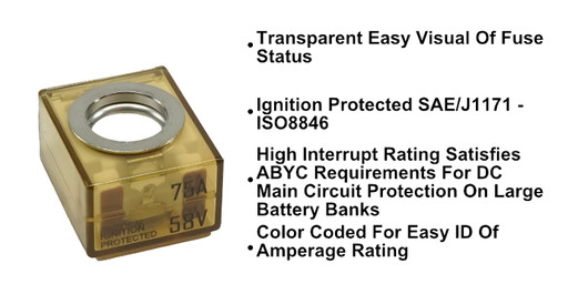 EGIS MOBILE MRBF TERMINAL FUSE - 75 A- 3603-075