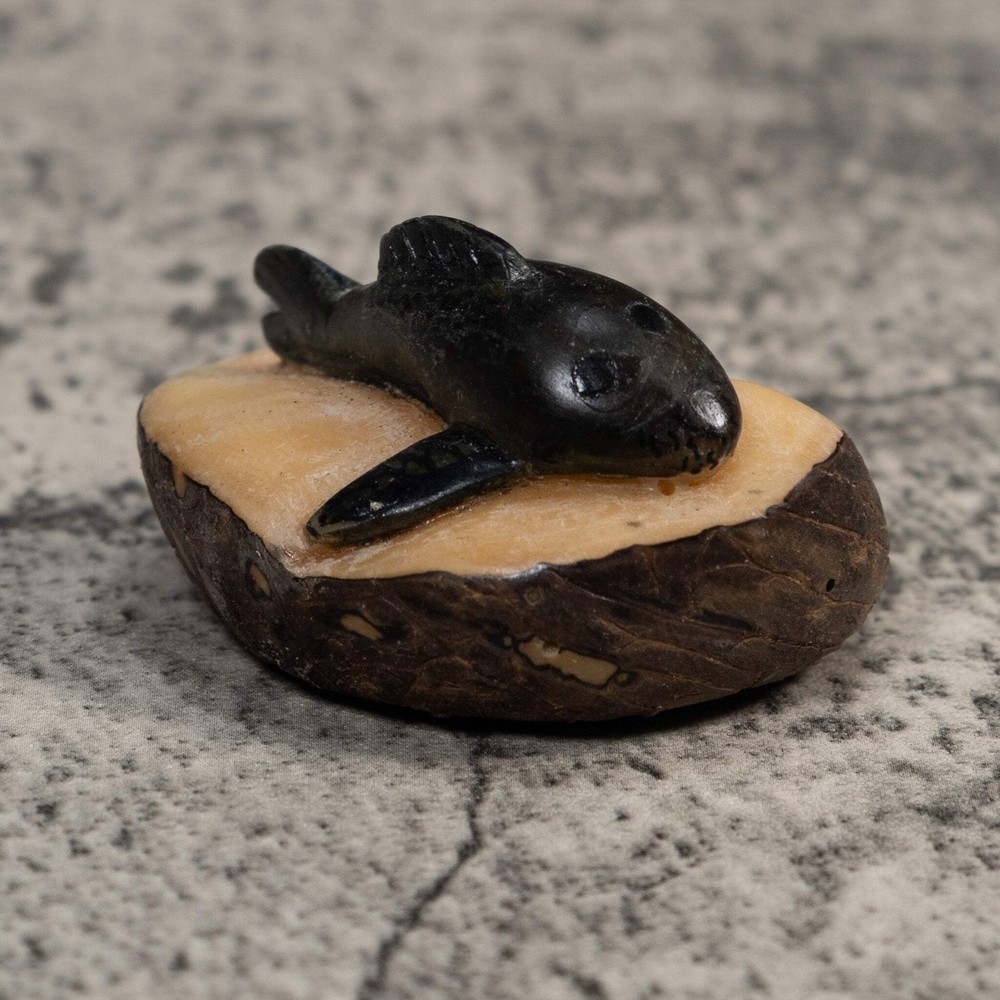 Black Dolphin Tagua Carving