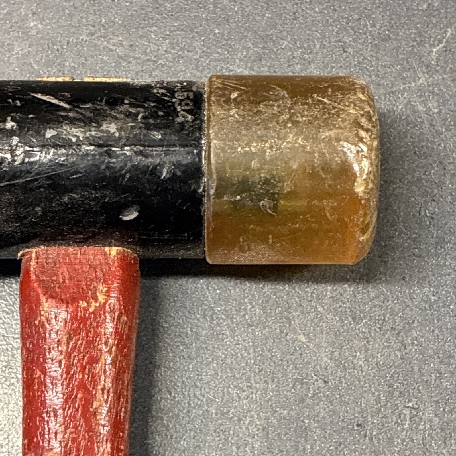 Vintage Stanley No 594 Plastic Double Soft Faced Hammer Mallet 10.5" Wood Handle