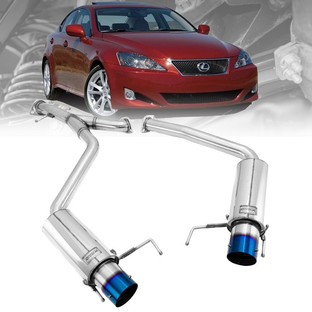 Megan Drift Spec ABE Exhaust Kit Muffler Burnt Tip For 06-13 Lexus IS250/IS350