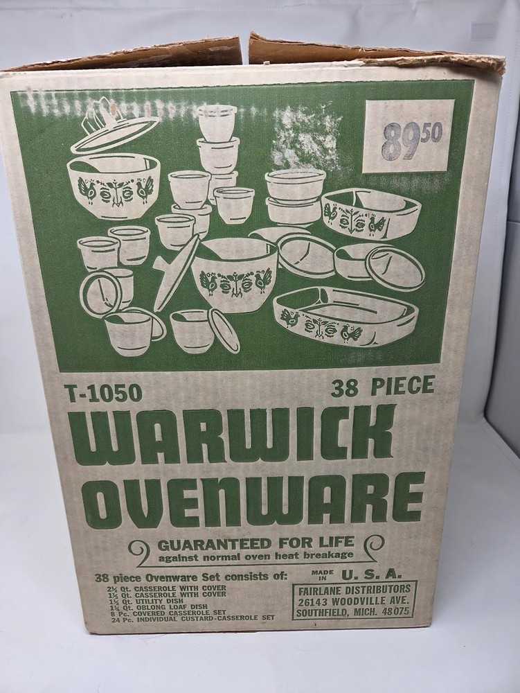 Warwick Ovenware 38 Piece Ovenware Set With Original Box Packaging