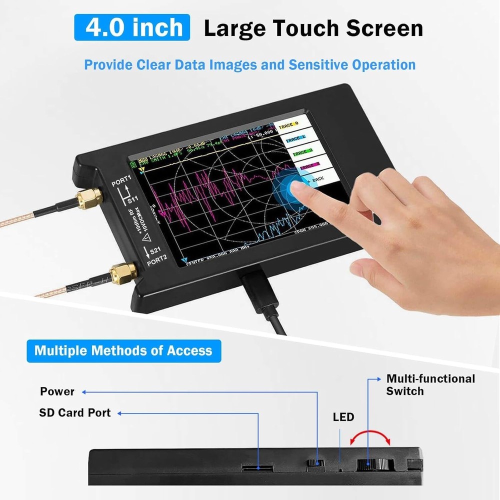 VNA Antenna Analyzer 1.5GHz Touchscreen