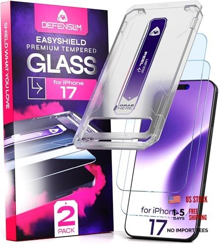 Screen Protector (2Pack), Easy Auto-Align Install Kit, 6.3" for iPhone 17
