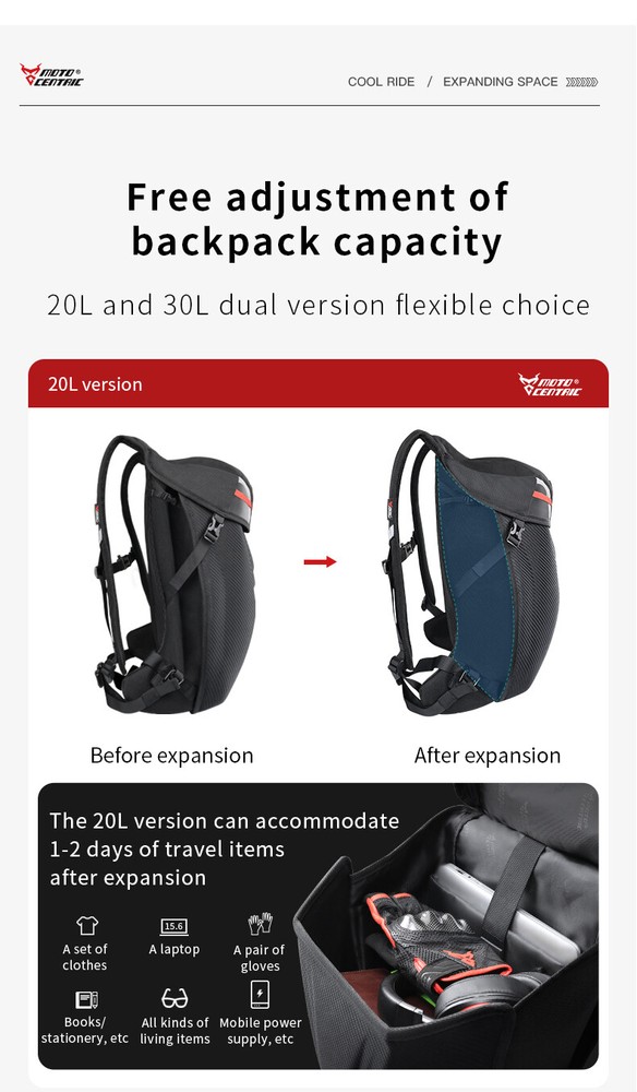 Flash Light Motorcycle Backpack Waterproof Helmet Luggage Backpack Accessories