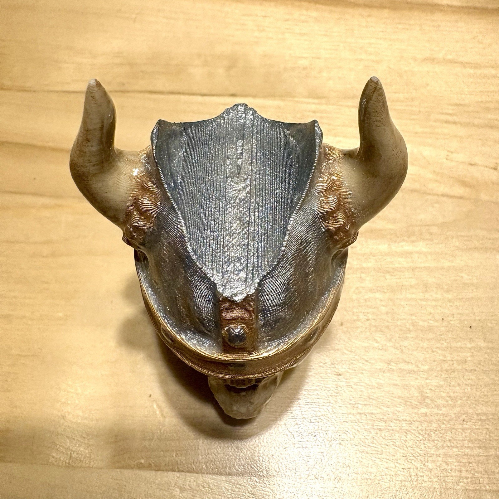 Cigar Rest Stand Holder Viking Skull With Helmet Hand Painted