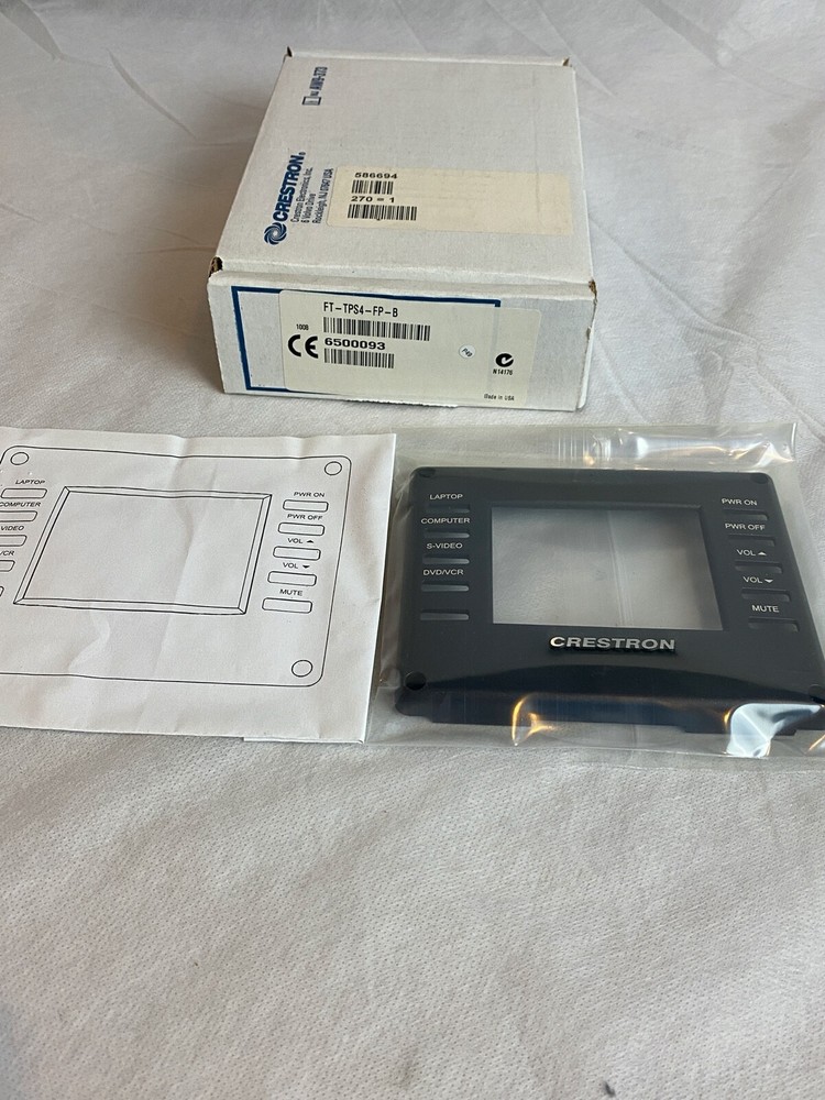 CRESTRON FT-TPS4-FP-B Engraved Faceplate for FlipTo Boxes with 3.6” NEW STP