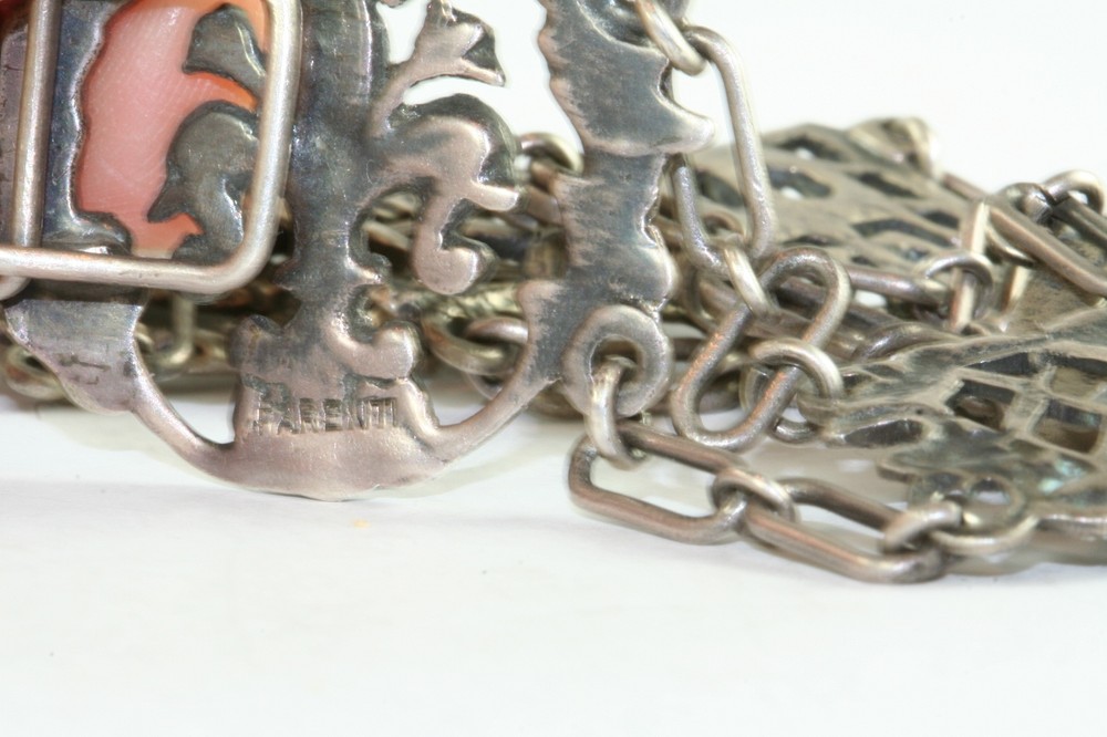 VINTAGE PARENTI STERLING SILVER FLEIR DE LIS EAGLE DEVIL BELT