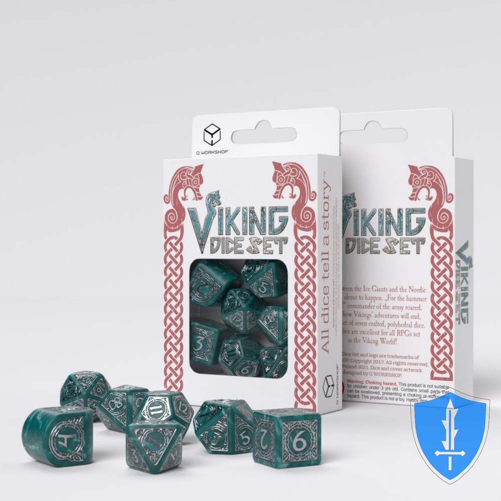 Q-Workshop Viking Mjolnir Modern Dice Set (7) D&D RPG