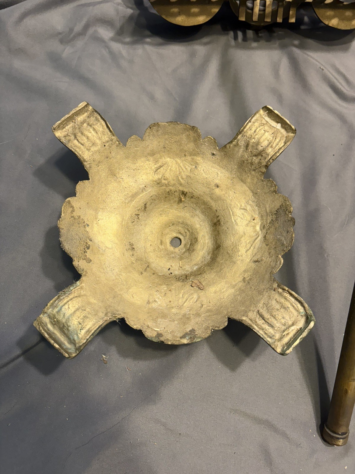 Vintage Ornate Floral Brass Music Stand Antique Adjustable Height