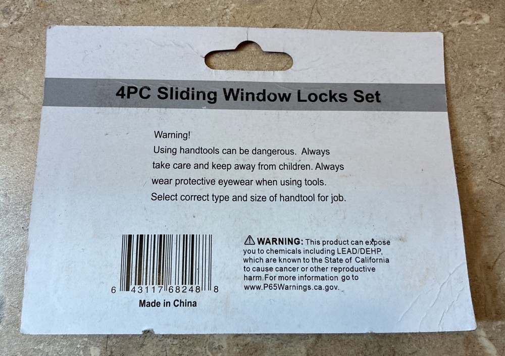 Tool Essentials 4pc Sliding Window Locks