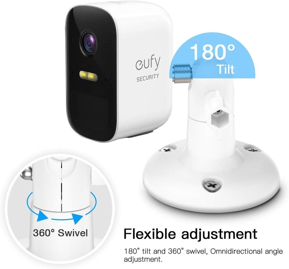 Water-Resistant Adjustable Wall Mount for Eufy/Arlo Cameras - 2 Pack