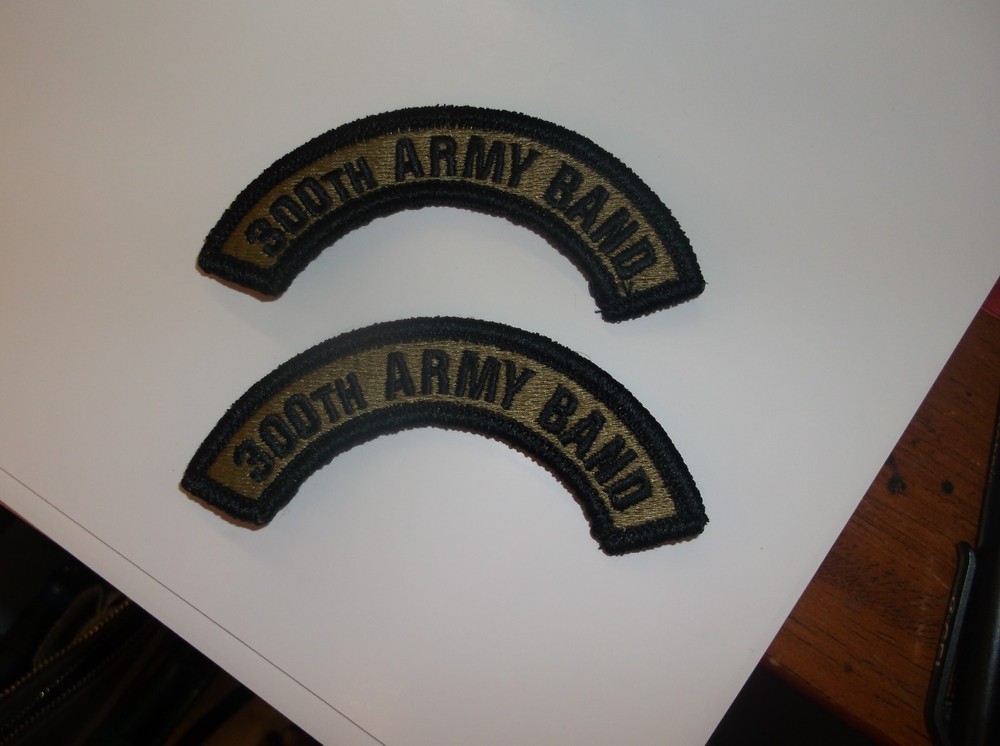New! Pair 300th ARMY BAND Shoulder Tabs